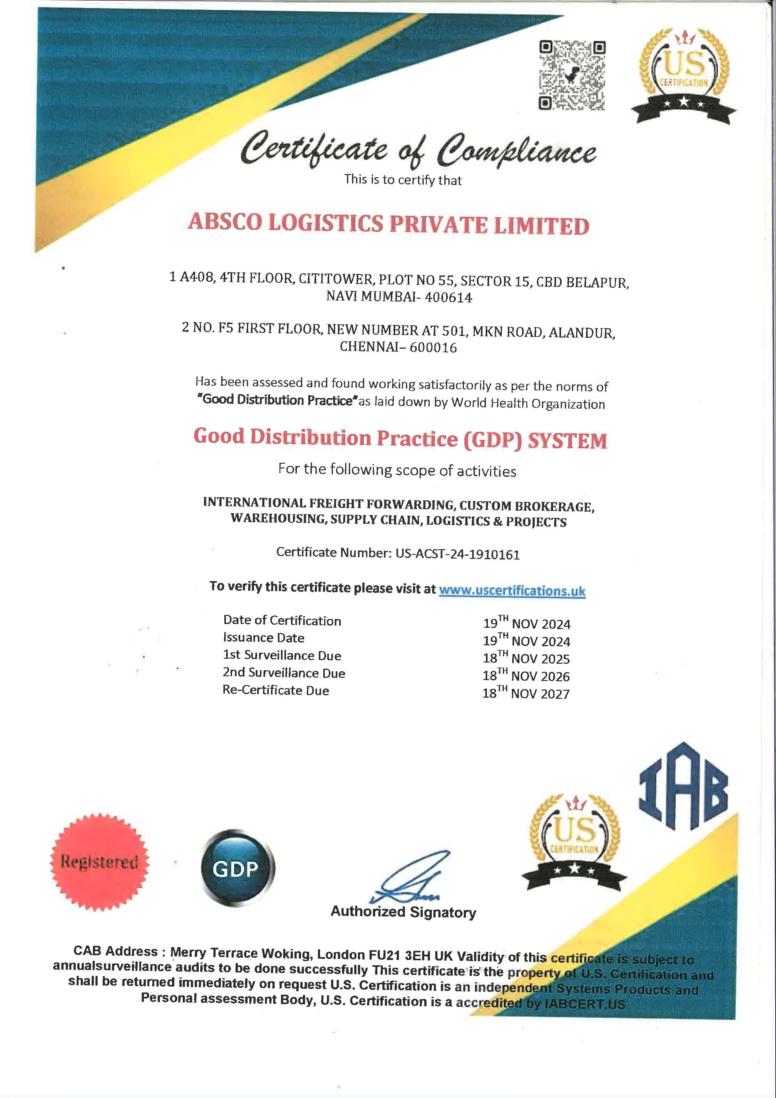 CERTIFICATE OF COMPLIANCE